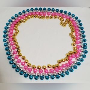 Four Strands of Extra Large Mardi Gras Beads
